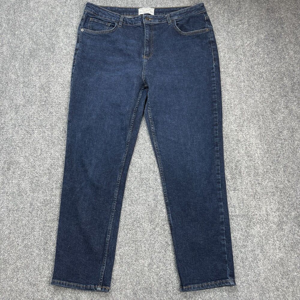 Fat Face Sway Slim Jeans Womens US Size 12 High Rise Dark Wash Stretch Eco Denim